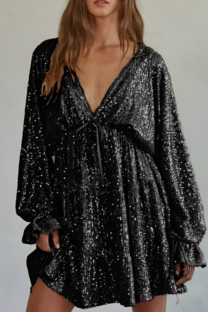 Livya™ | Élégante Robe Plissée à Paillettes