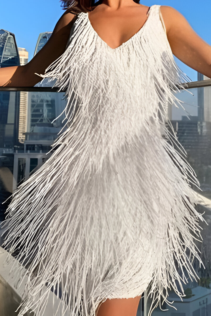 Neli™ | Robe à Franges Chic Étincelante