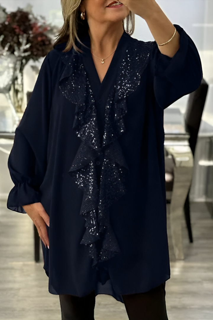 Livia™ | Blouse Élégante en Mousseline à Volants