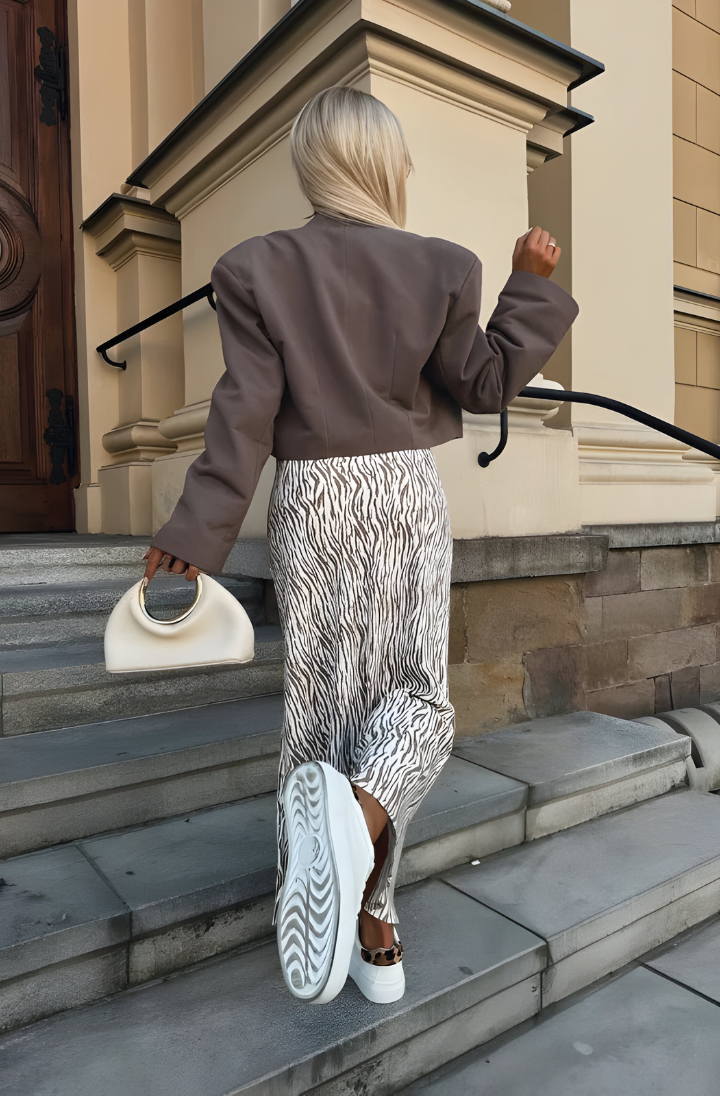 Debbie | Jupe Midi à Imprimé Animal