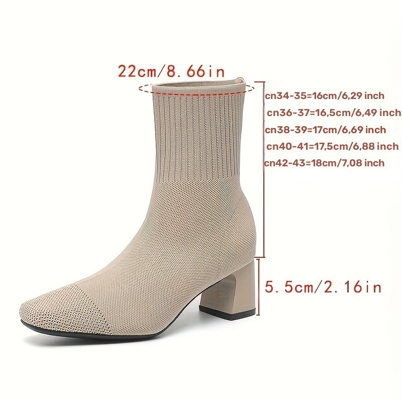 Paulette™ – Bottines tricot confortables à talon stable et souple