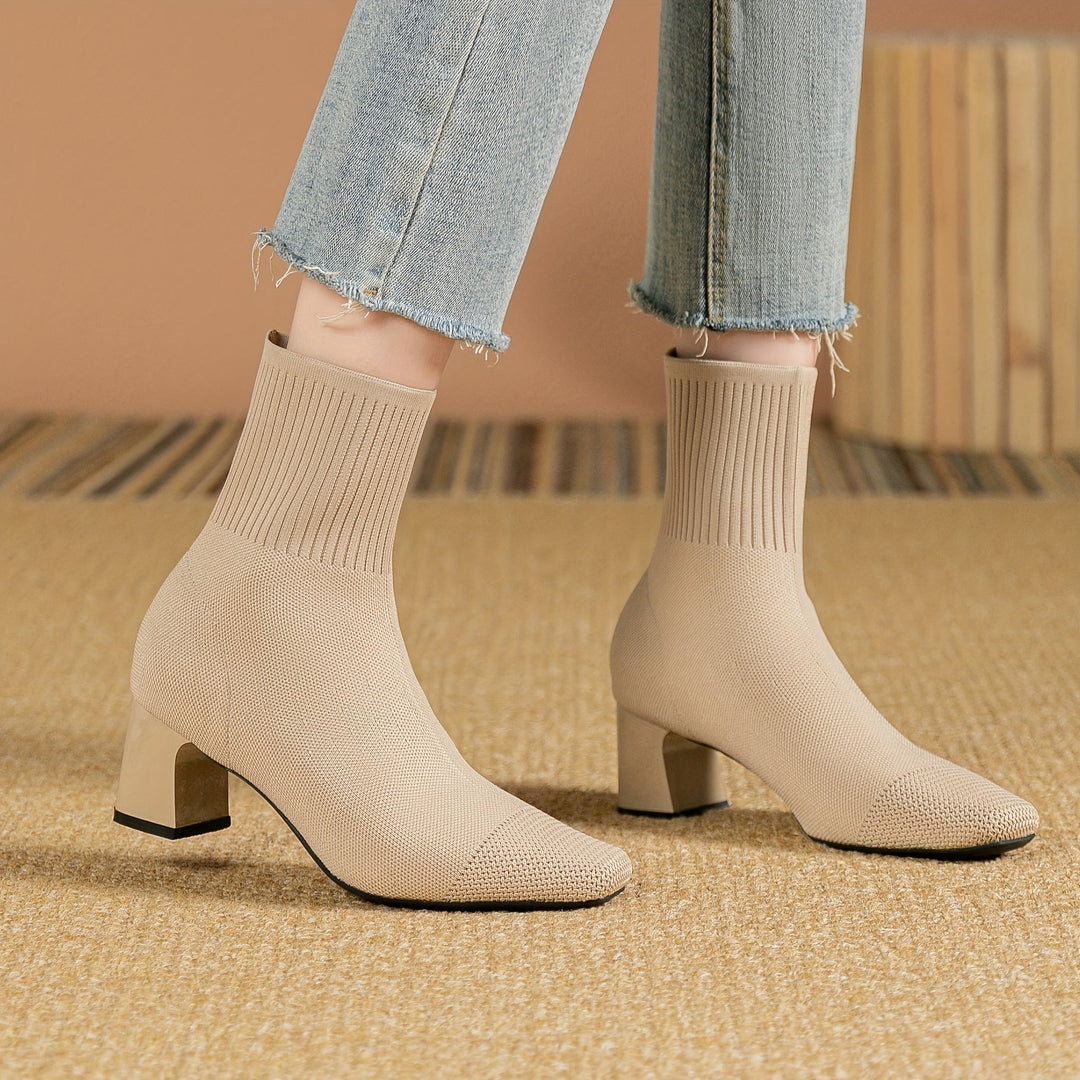 Paulette™ – Bottines tricot confortables à talon stable et souple