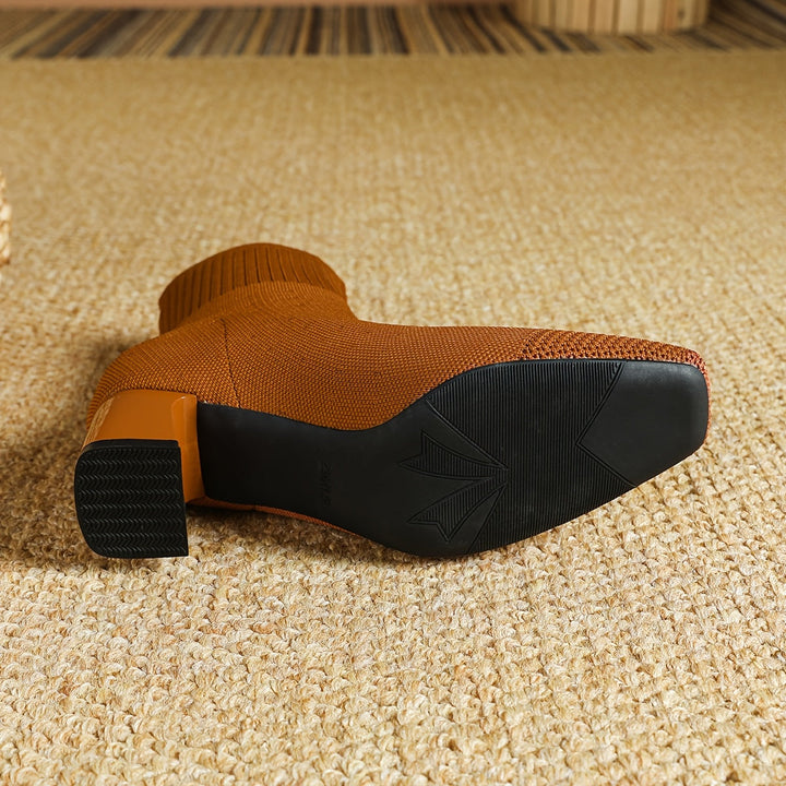 Paulette™ – Bottines tricot confortables à talon stable et souple